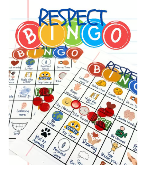 Respect BINGO Game | Character Education Activity | 25 Cards + Movement Breaks