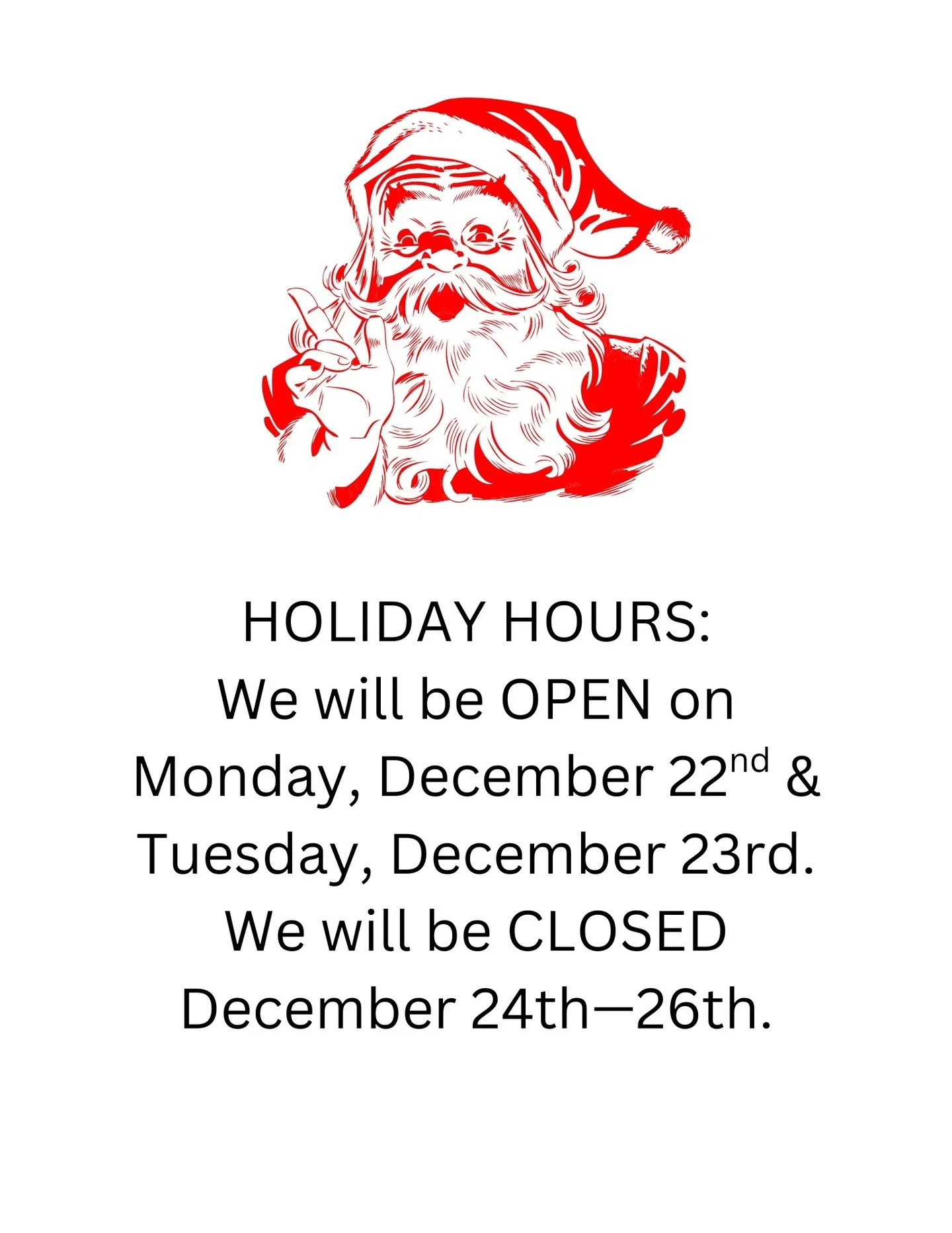 Holiday Hours Part 1! 🎅🏻