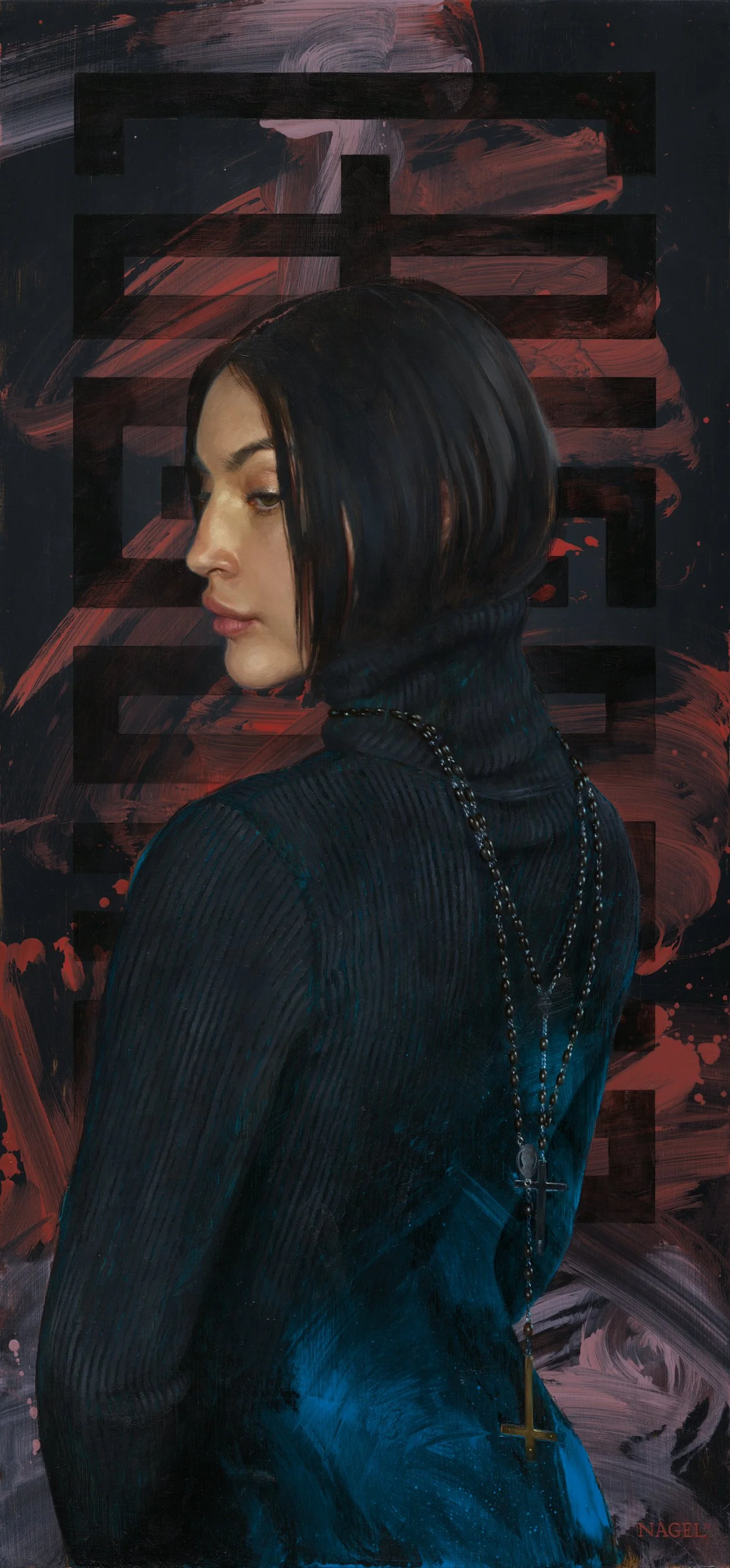 "libertine" - 14" x 30", oil on acm. 2026