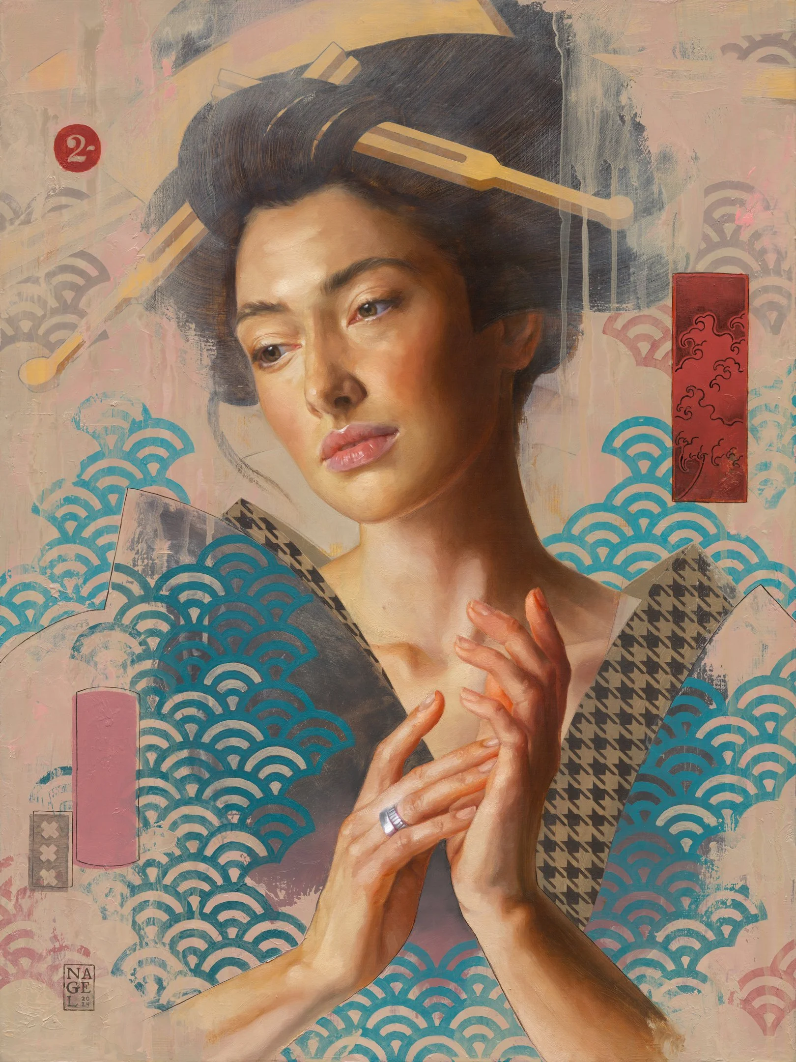 "flesh and borrow" - 18" x 24", oil on acm. 2025