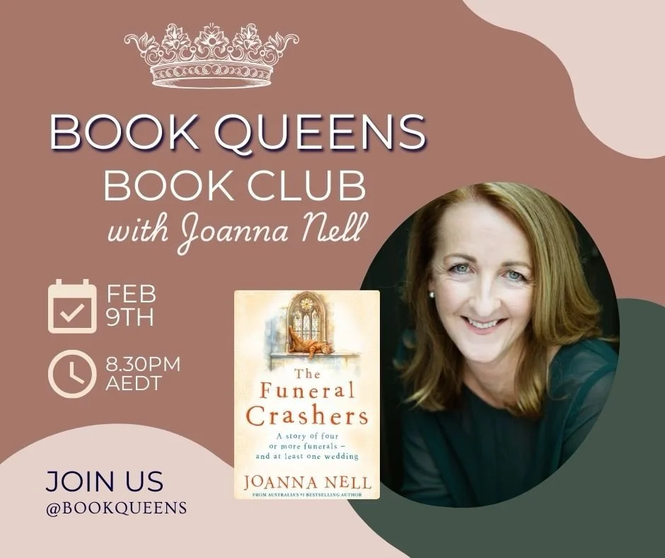 Join Bookqueens @belinda_alexandra_author @authorjanetara and myself when we chat LIVE on Facebook about The Funeral Crashers. 
Monday 9th February 
8.30pm AEDT
Simply join @bookqueens on Facebook and I'll see you there!