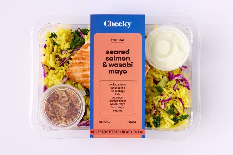 Seared Salmon & Wasabi Mayo bowl packaging