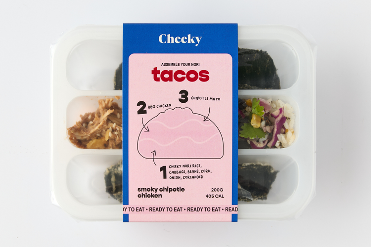 Smoky Chipotle Chicken nori tacos packaging