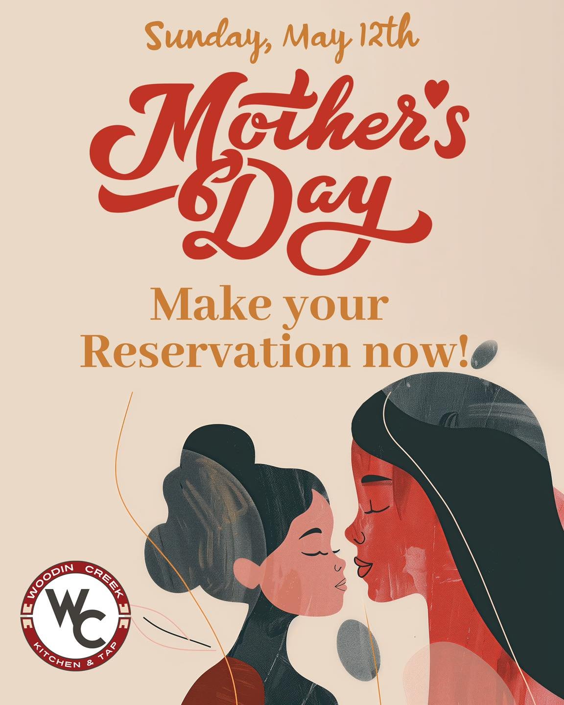 Call and make a reservation for Mother&rsquo;s Day this coming Sunday. We are serving brunch from 10-2pm and lunch/dinner until 9pm. (425)215-1999 #mothersday #woodincreekvillage #wckt