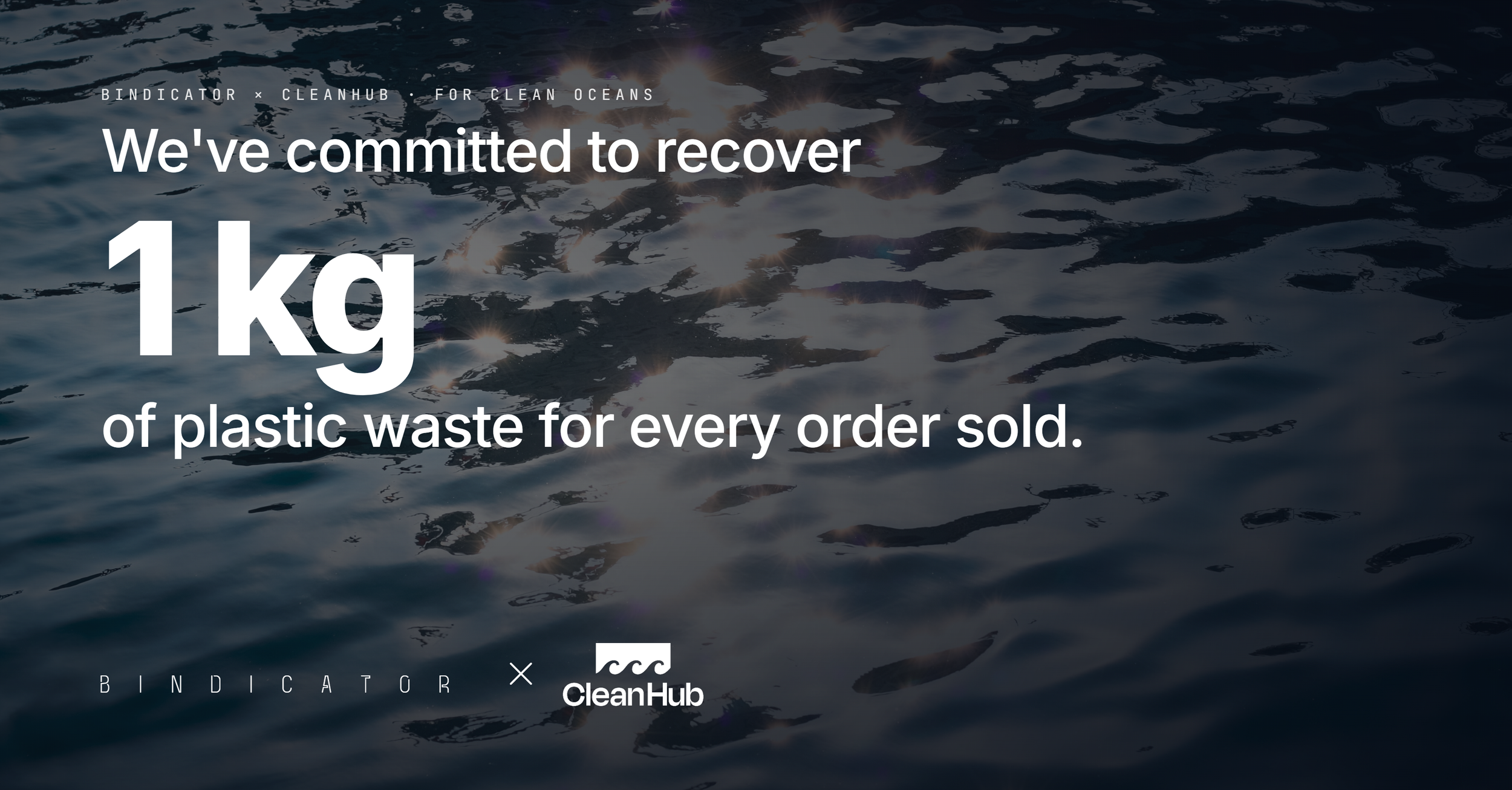 Bindicator has partnered with cleanhub to recover 1kg of plastic waste for every order sold.