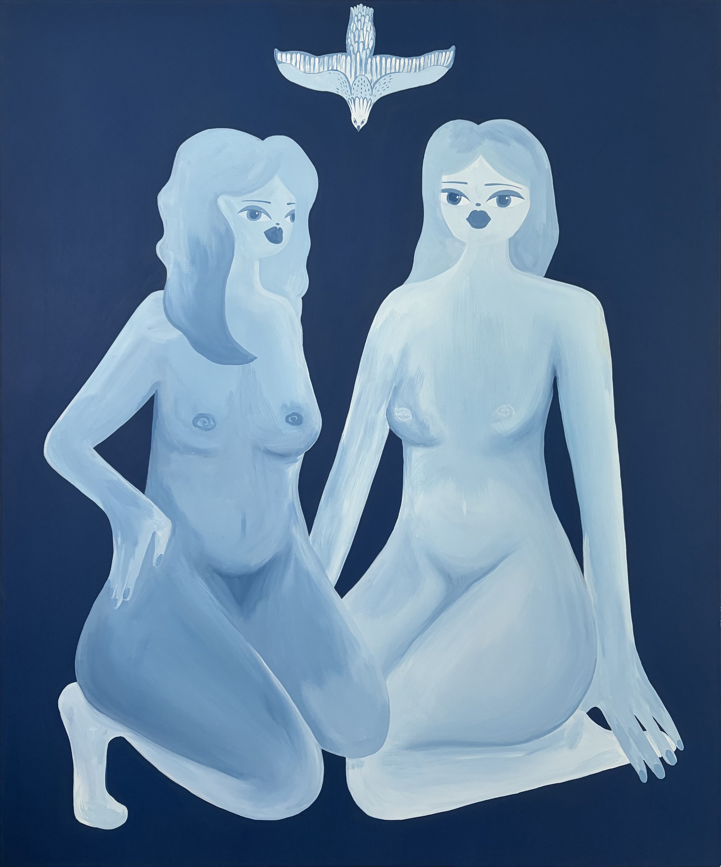 Sitting with a sparrow, 2026
120 x 100 cm
Acrylics on canvas