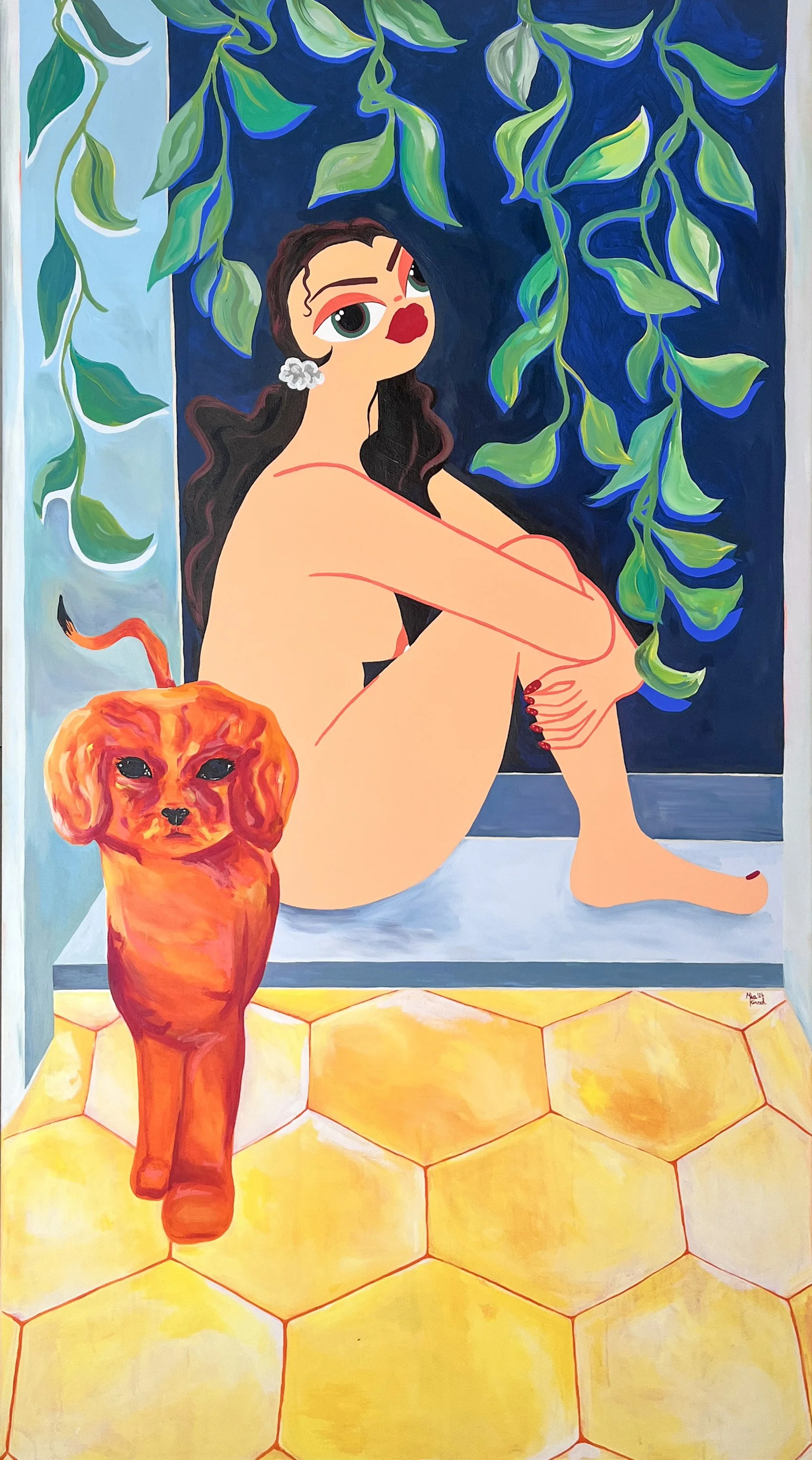 ‘barefoot on a summernight’, 2024
180 x 100 cm 
Acrylics on canvas