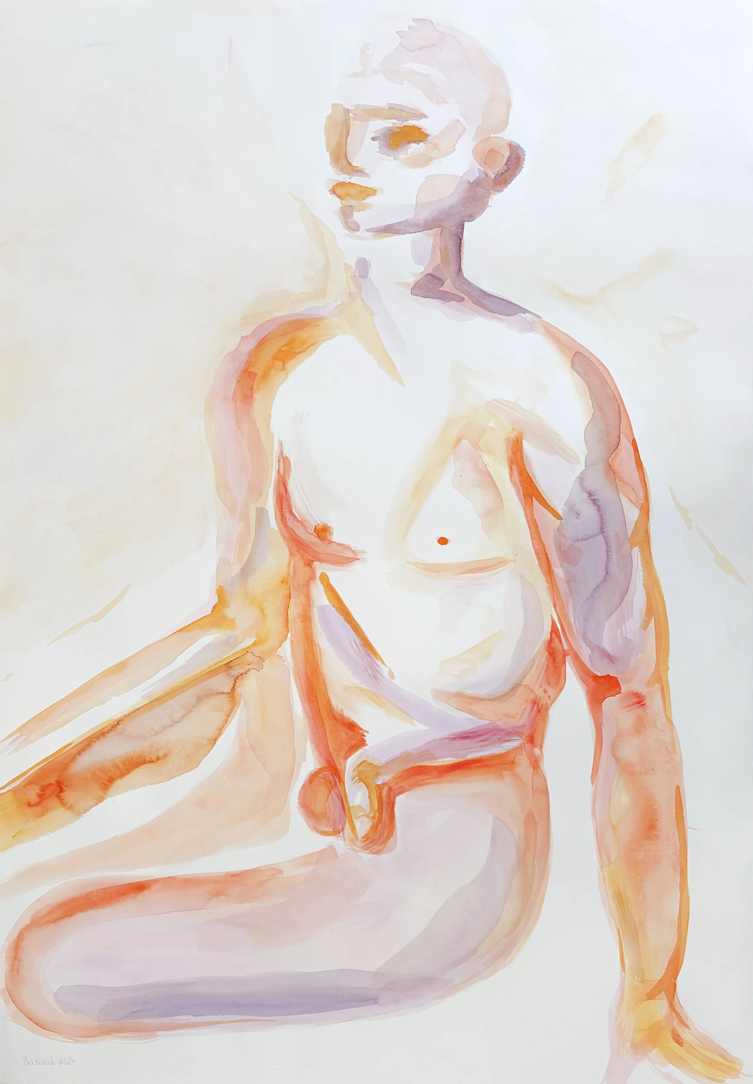 Faire l’expérience de la vie sur sa peau, 2024
100 x 70 cm 
Watercolor on Paper