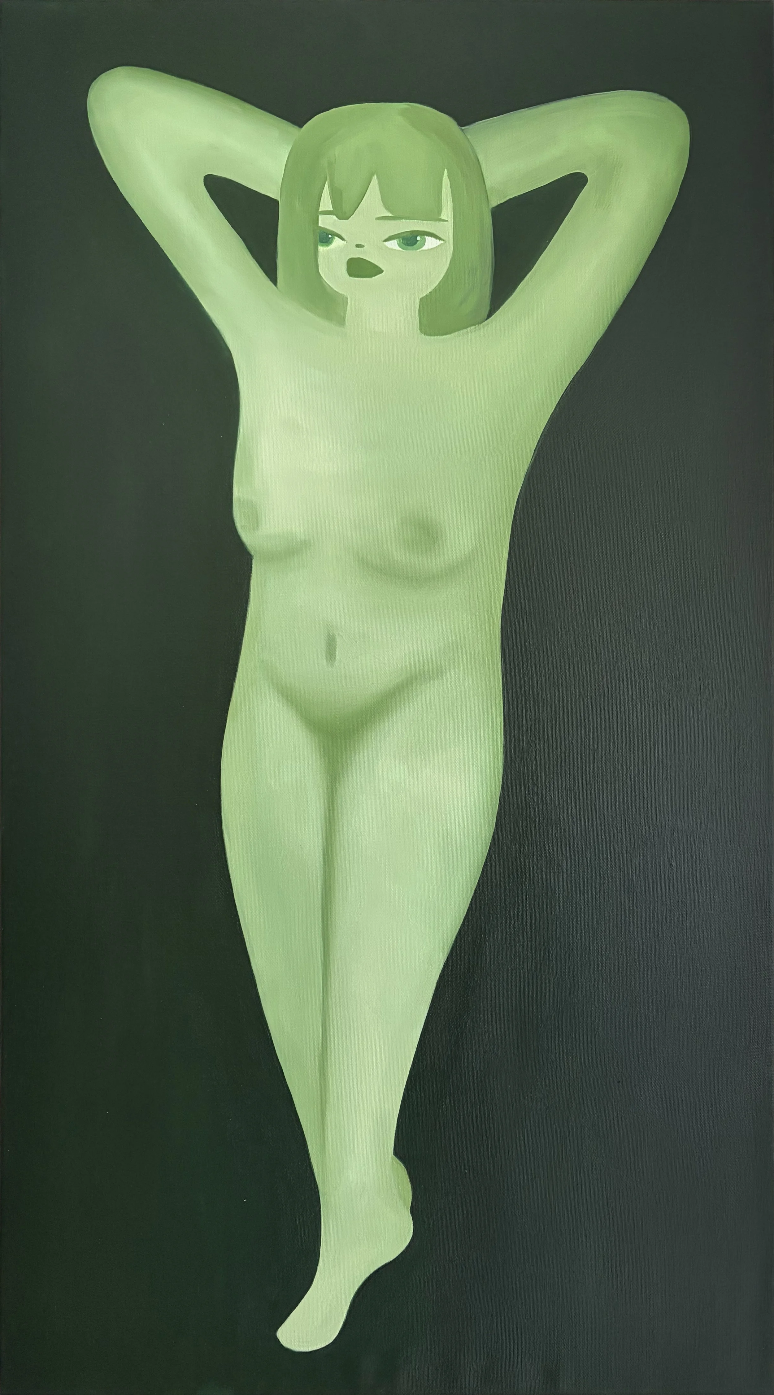 Gaia in olive 1, 2026 
50 x 90 cm
Oil on Canvas