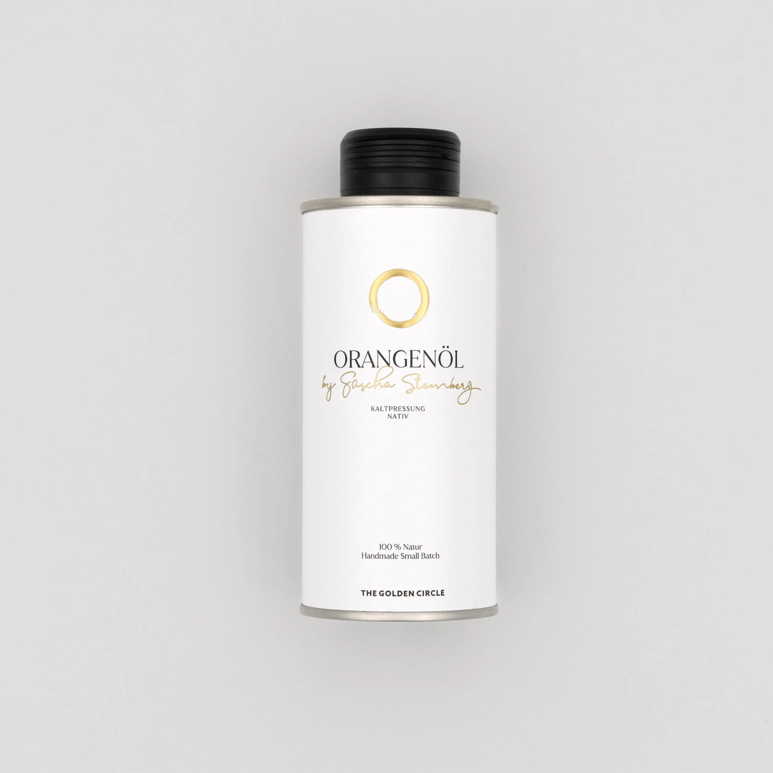 Dose mit Orangenöl von Sascha Sternberg, kaltgepresst, naturbelassen, handgefertigt in kleiner Charge.
