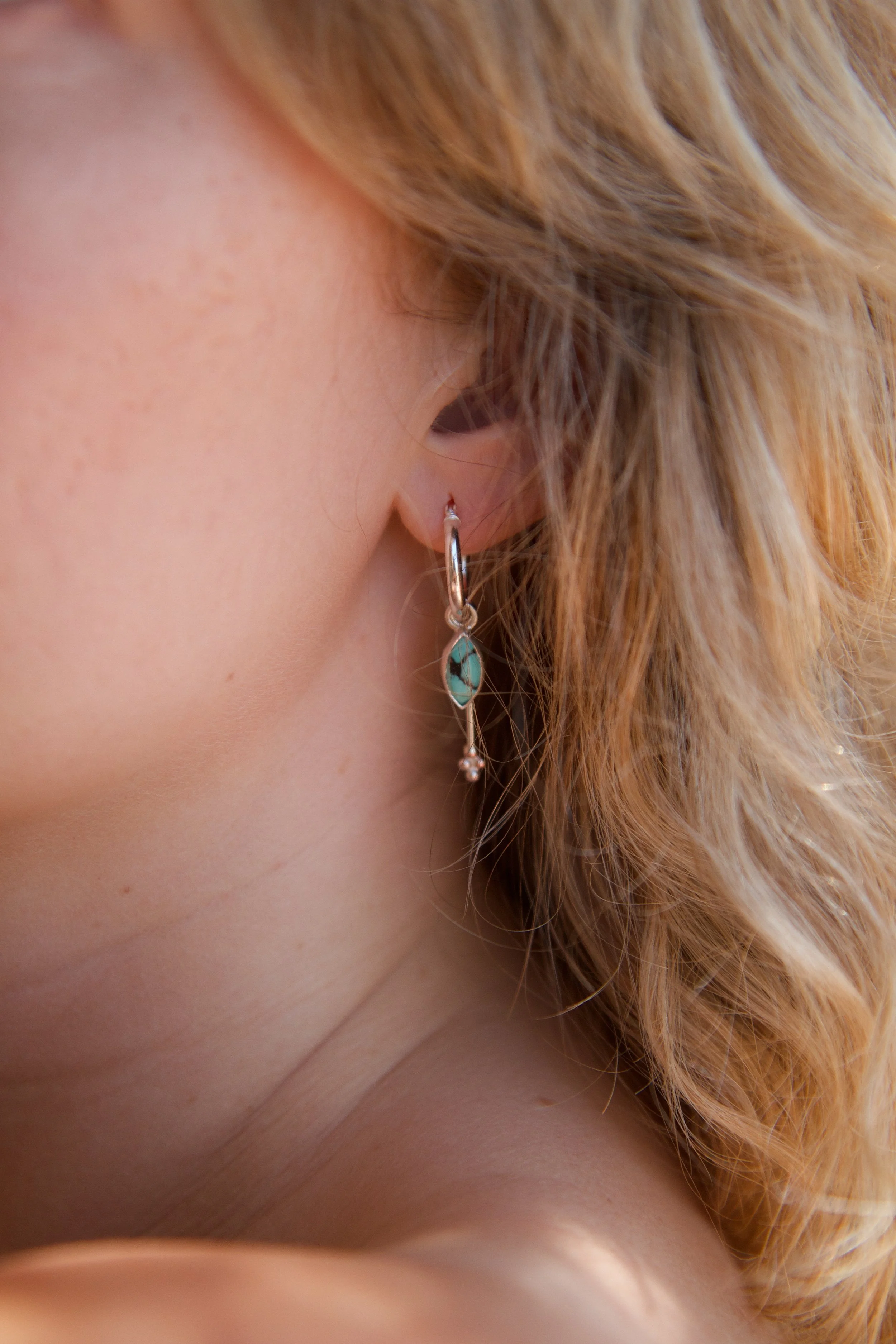 Aria Turquoise Hoops