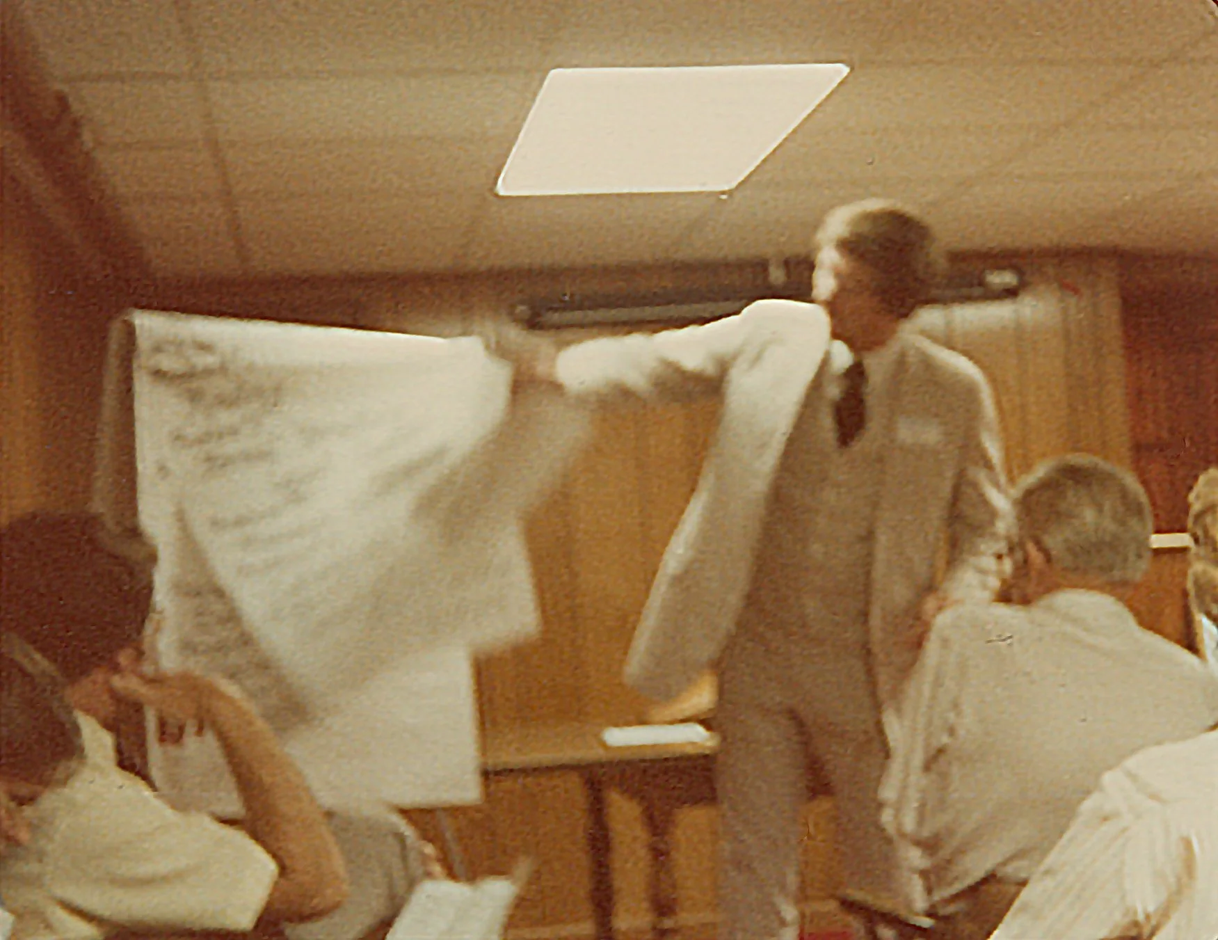 A presenter speaks at Sandy Spring Museum’s first meeting in Delmas in 1980.