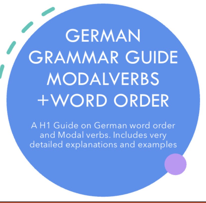 German H1 Modal Verbs and Word Order Guide