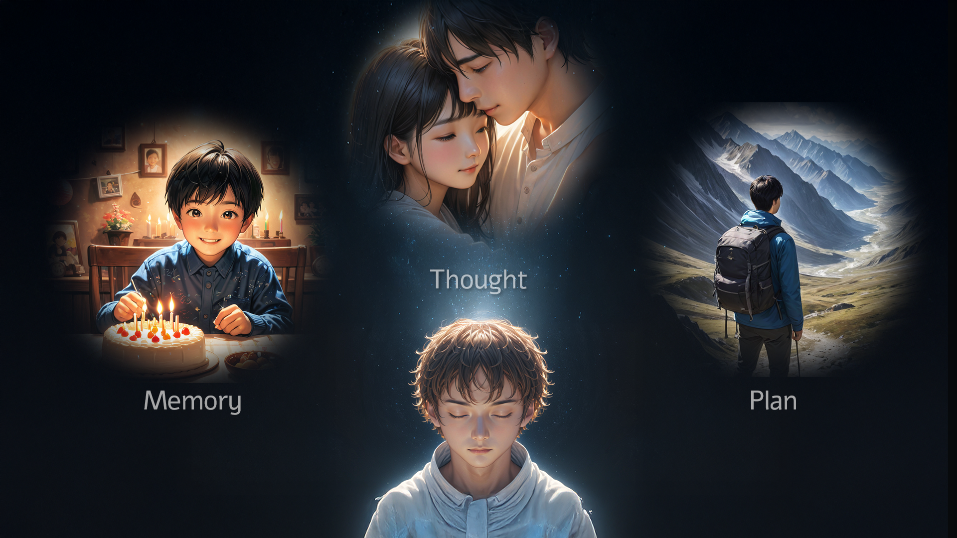 Introspective Awareness illustrated through mental objects appearing in the mind, including memories, thoughts, and plans for the future.
