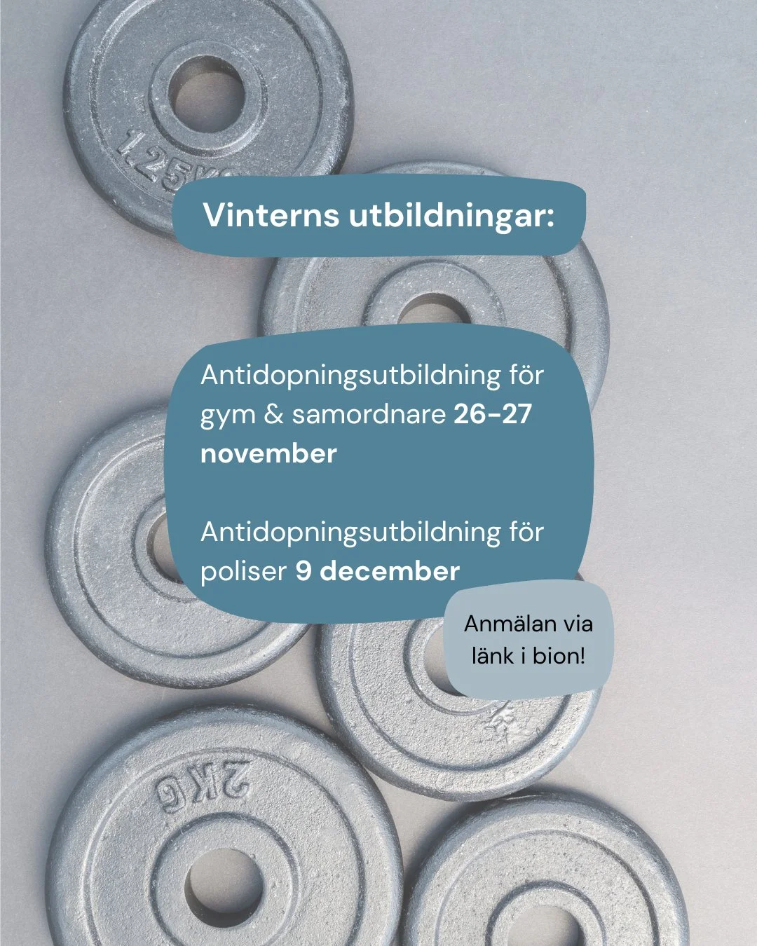 Endast tv&aring; utbildningstillf&auml;llen kvar f&ouml;r 2025!
📅 26&ndash;27 november f&ouml;r gym och samordnare &mdash; n&auml;stan fullbokad
📅 9 december f&ouml;r poliser &mdash; platser kvar
 
Platserna f&ouml;r utbildningen i november g&aring