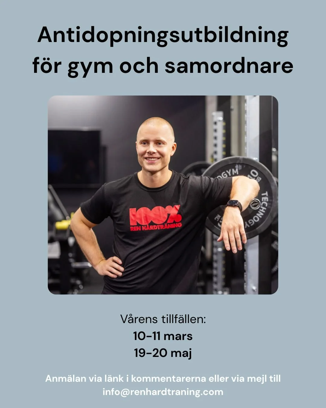 &Auml;r ni &auml;nnu inte med i metoden, eller vill ni ut&ouml;ka antalet utbildade p&aring; er diplomerade anl&auml;ggning? Ta tillf&auml;llet i akt och delta i v&aring;r utbildning f&ouml;r gympersonal och samordnare! 💪
 
📅 V&aring;rens tillf&aum
