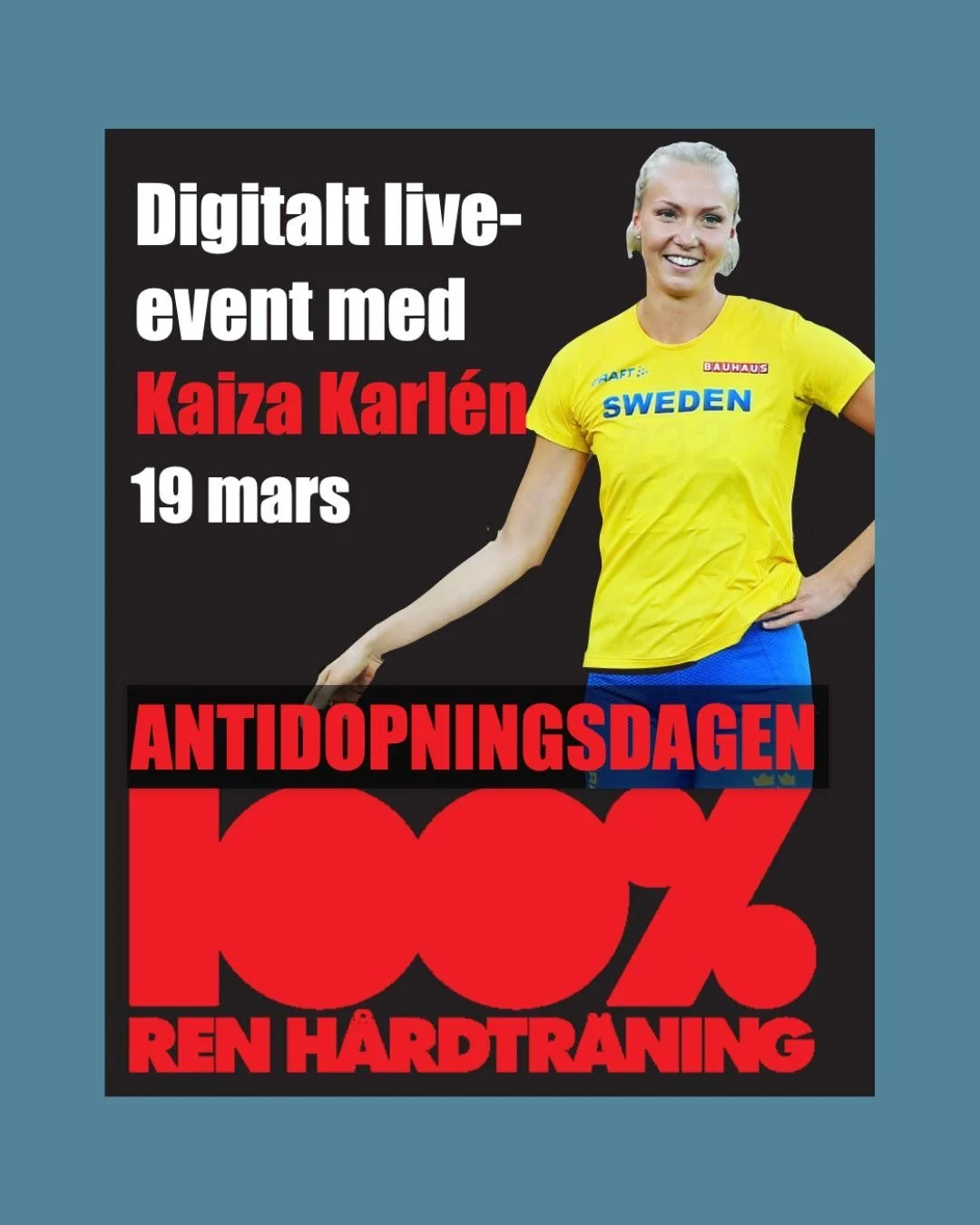 Mindre &auml;n en vecka kvar till Antidopningsdagen &ndash; 19 mars 💙
 
Torsdag n&auml;sta vecka uppm&auml;rksammar vi tillsammans med n&auml;tverket dopningsfr&aring;gan och s&auml;tter den p&aring; kartan.
 
🕐 Kl. 13.00 s&auml;nder vi det digital