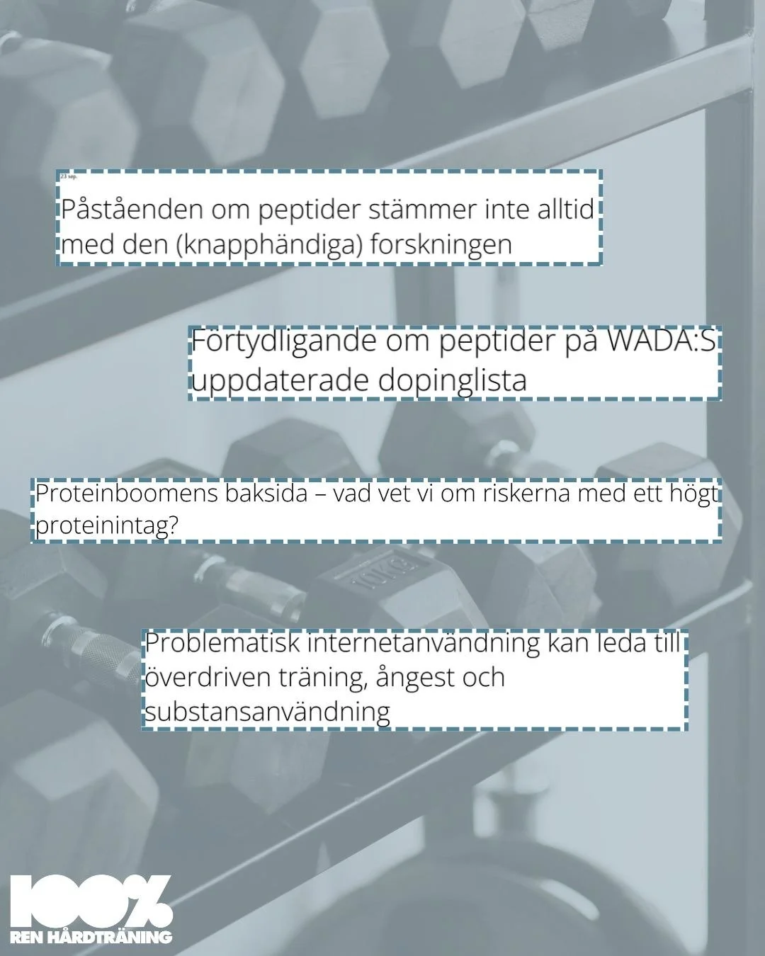 Du vet v&auml;l att vi l&ouml;pande publicerar nyheter och artiklar, p&aring; v&aring;r hemsida, om aktuella fr&aring;gor inom h&auml;lsa och tr&auml;ning med fokus p&aring; kunskap, forskning och ett h&aring;llbart f&ouml;rh&aring;llningss&auml;tt t