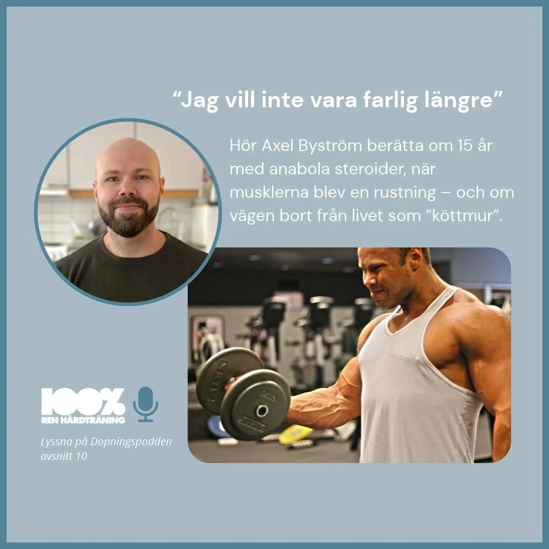 I samband med Uppm&auml;rksamhetsveckan har vi sl&auml;ppt ett nytt avsnitt av Dopningspodden. 💯
 
I avsnittet m&ouml;ter vi Axel Bystr&ouml;m, som ber&auml;ttar &ouml;ppet om 15 &aring;r av dopning och om hur anabola steroider blev en del av hans l