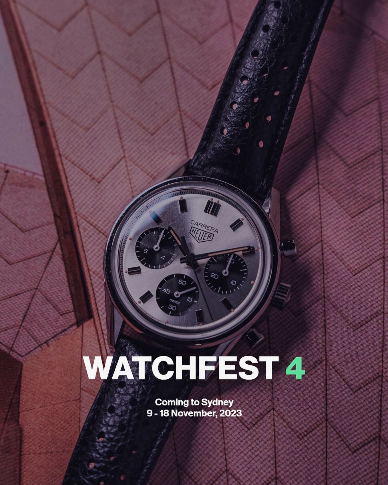 Watchfest 4 returns for 2023! 

We invite everyone to join us for our annual event running from the 9th to 18th of November, in Sydney. 

More details to be released soon. See you there 👋 

#watchfest #watchfam #sydneyevents #seiko #oris #omega #tag