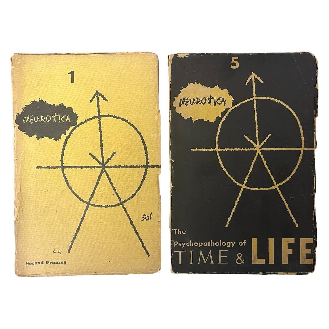 FAR too much of the usual literature on this page. Vol 1-5 (only 2 pictured) of the quarterly &lsquo;proto &rsquo; beat culture magazine Neurotica. Once again a thing I bought cause I thought it looked cool