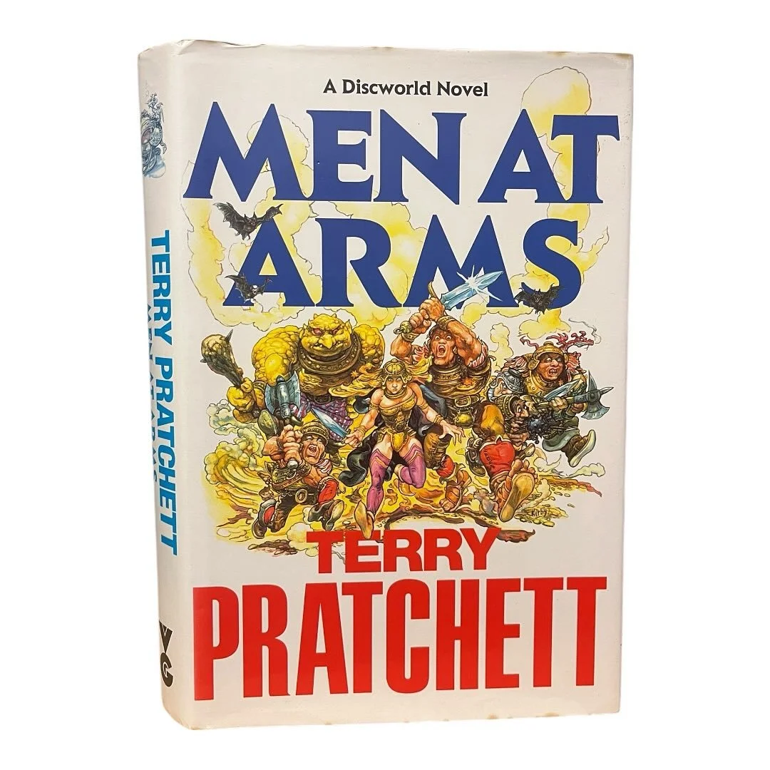 Men at Arms Terry Pratchett, signed first edition. Nice and maybe even cool, 

#firsteditions #rarebooks #signedbooks #pratchett #discworld