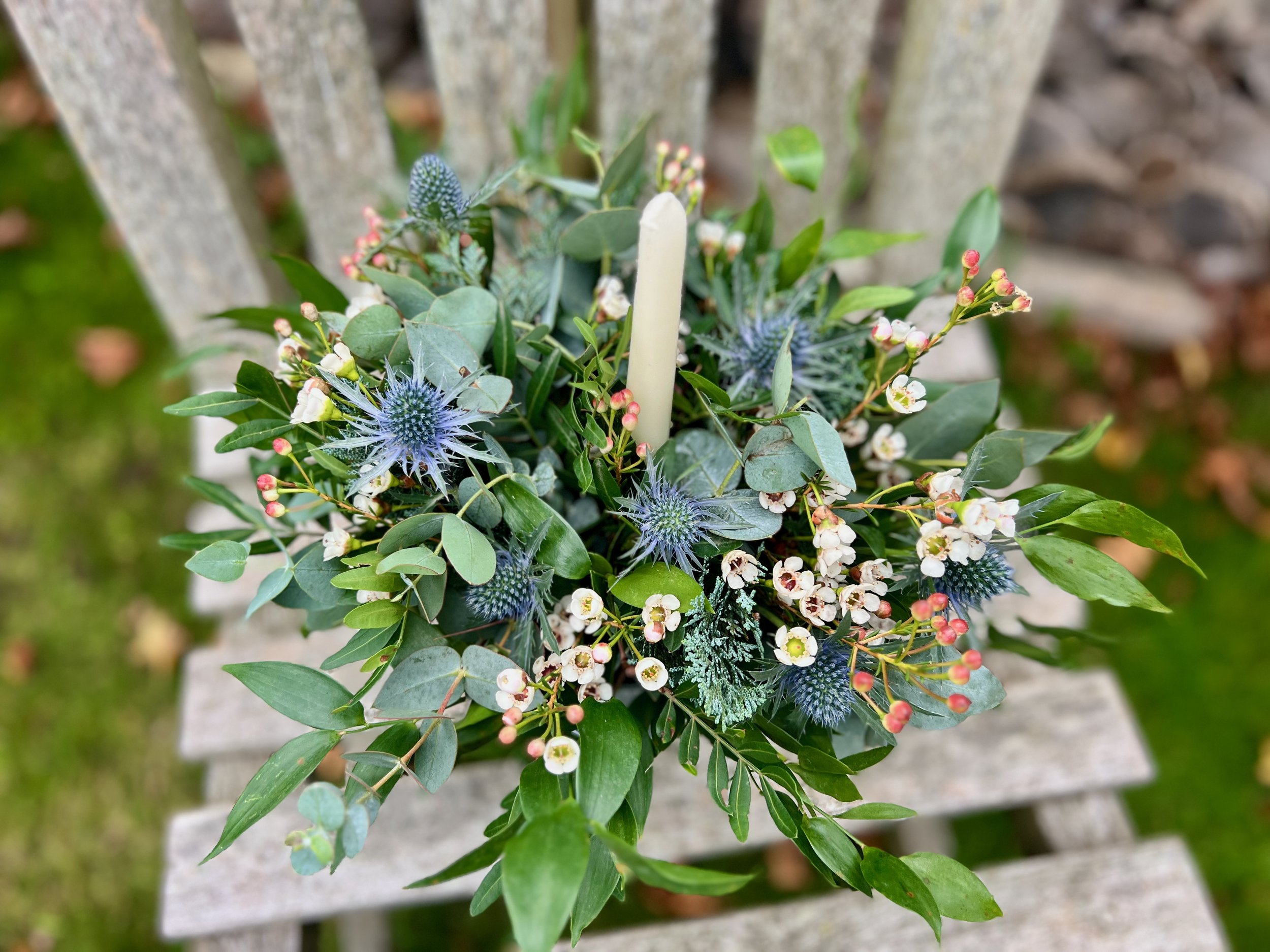Festive Christmas table arrangement
