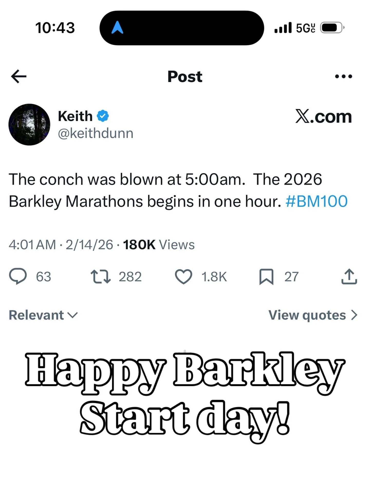 Happy Barkley start day to all who celebrate! This insane &ldquo;100 mile&rdquo; (definitely more) ultramarathon in the hills of East Tennessee involves ripping out book pages as proof of finishing a trail loop, orienteering a complex unmarked trail 