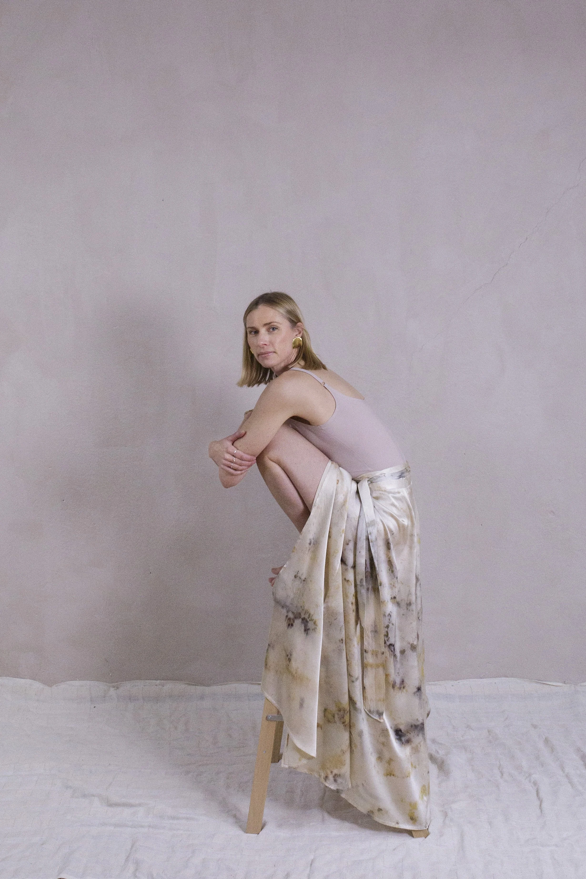 03 Satin Silk Wrap Skirt