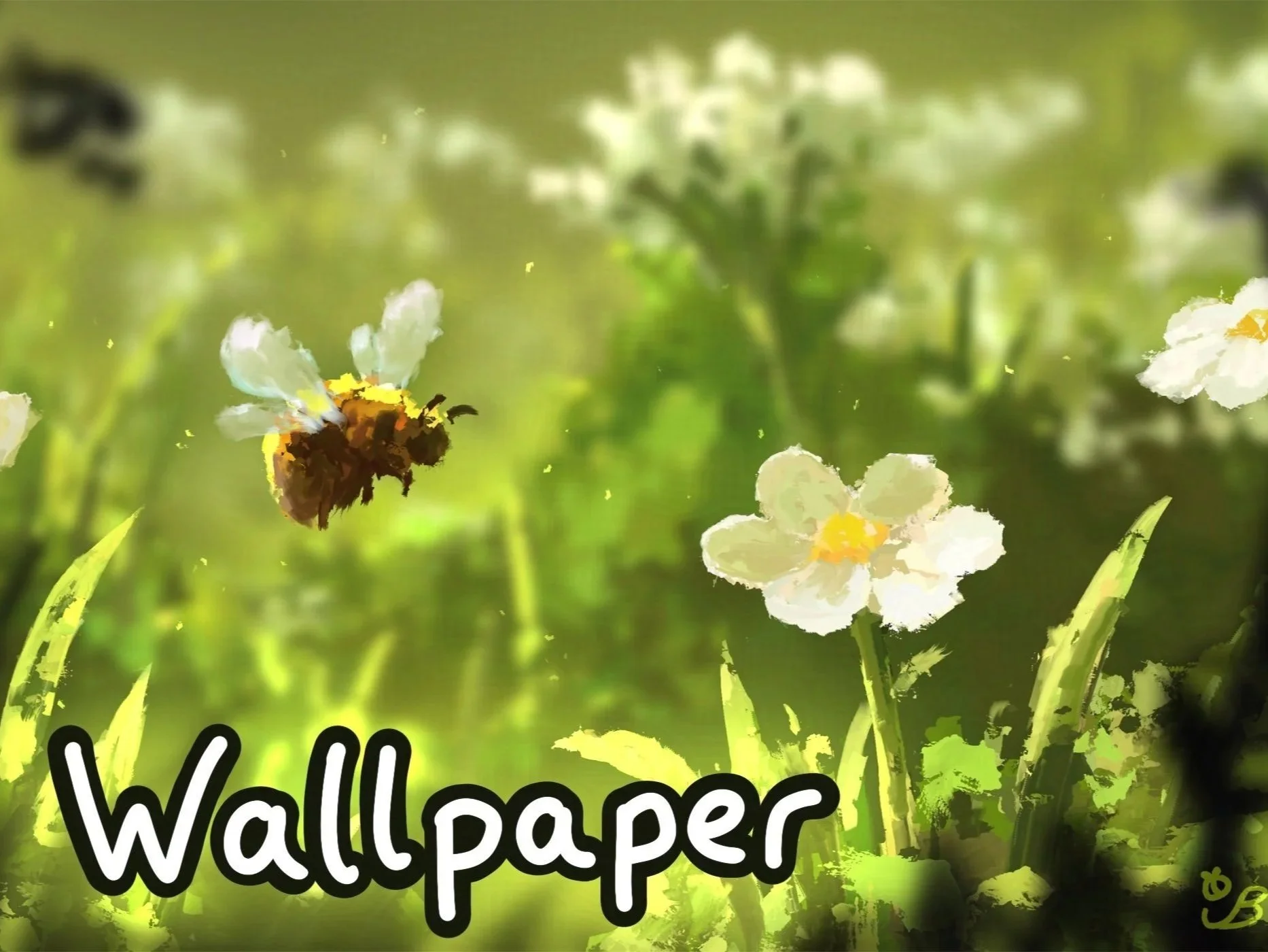 Meadow Bee Digital Wallpaper thumbnail