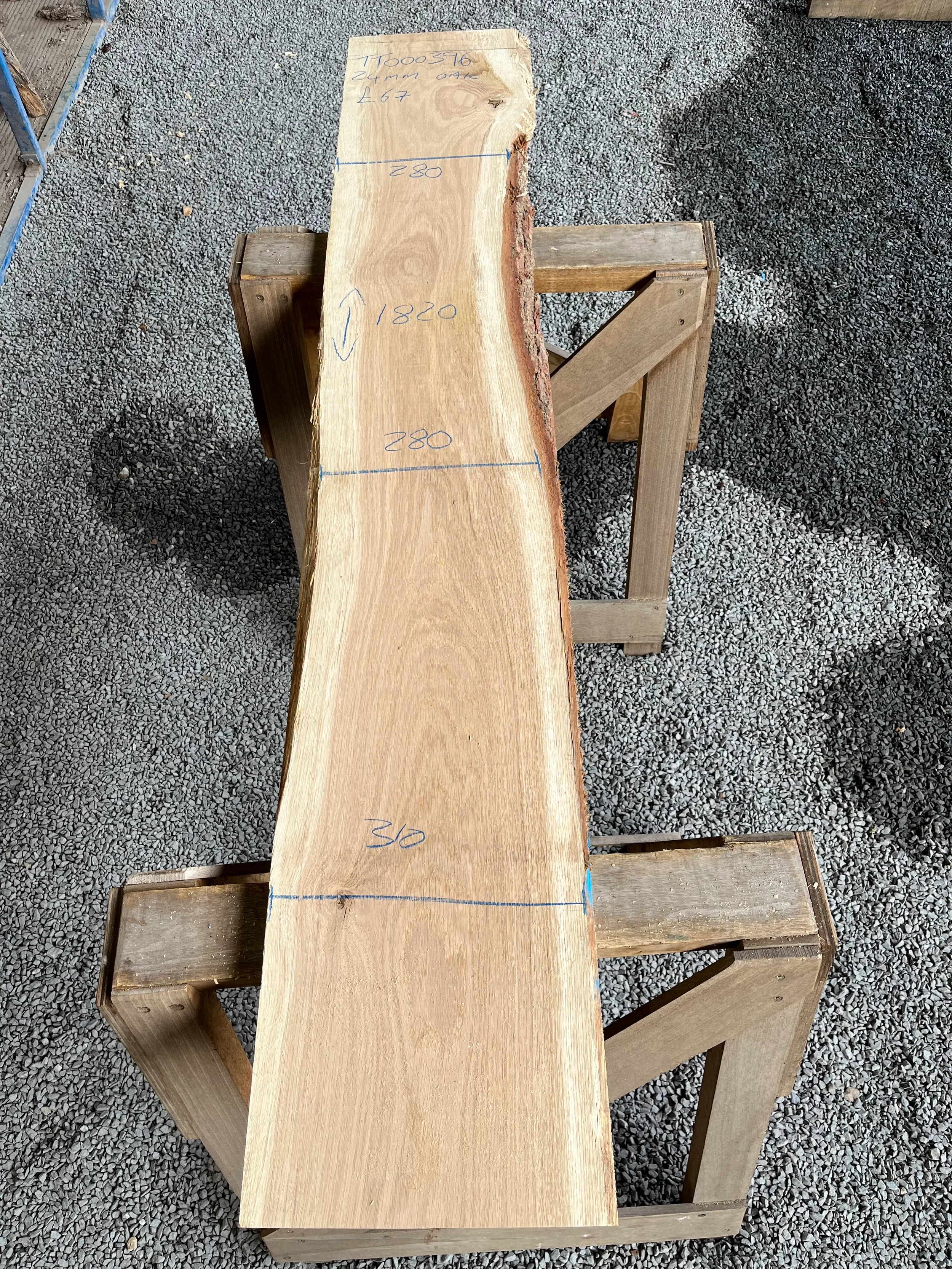 European Oak 1 Square/ 1 Live Edge Board 24mm