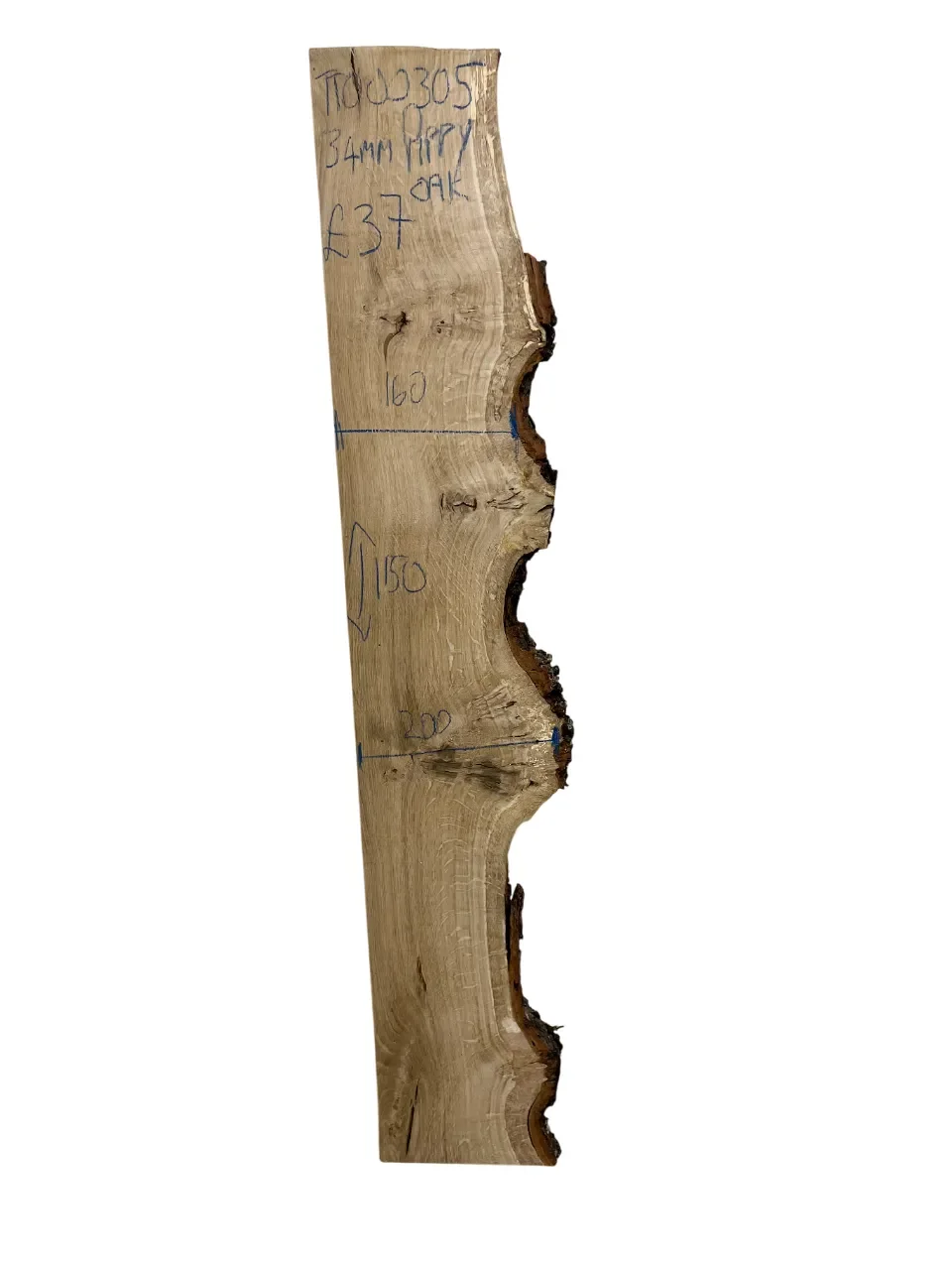 Pippy Oak 1 Square / 1 Live Edge Board 34mm