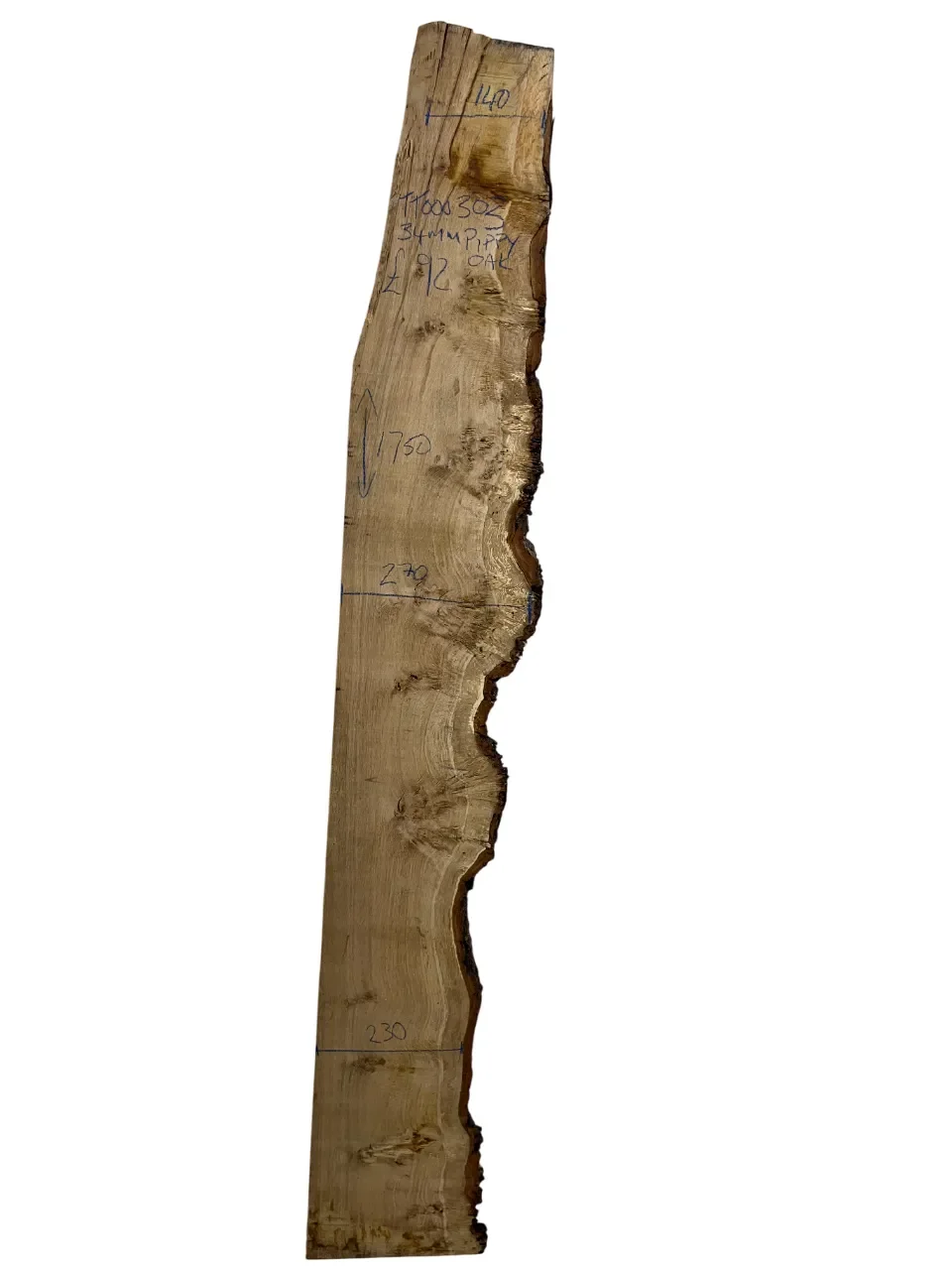 Pippy Oak 1 Square / 1 Live Edge Board 34mm