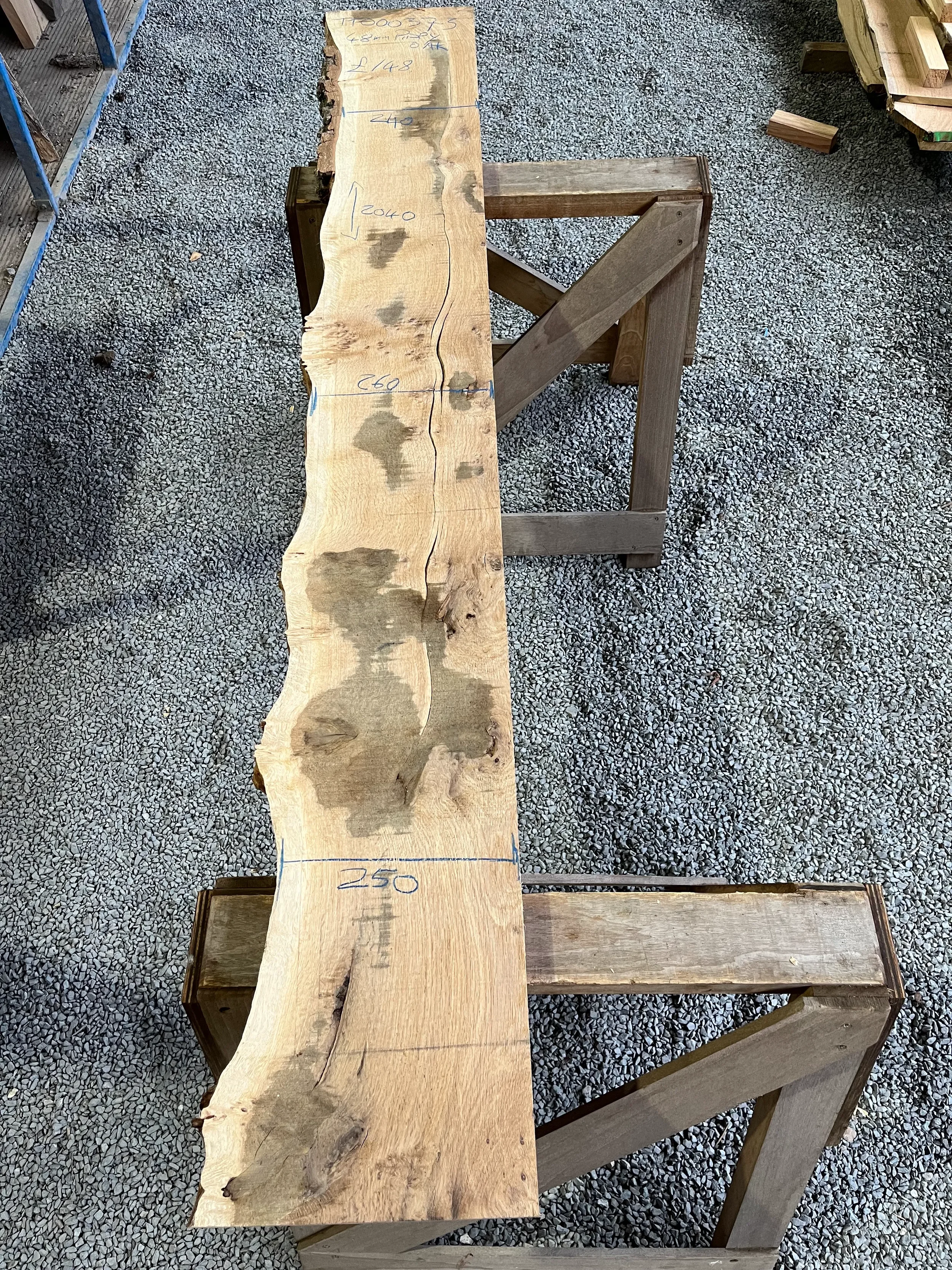 Pippy Oak 1 Square / 1 Live Edge Board 48mm