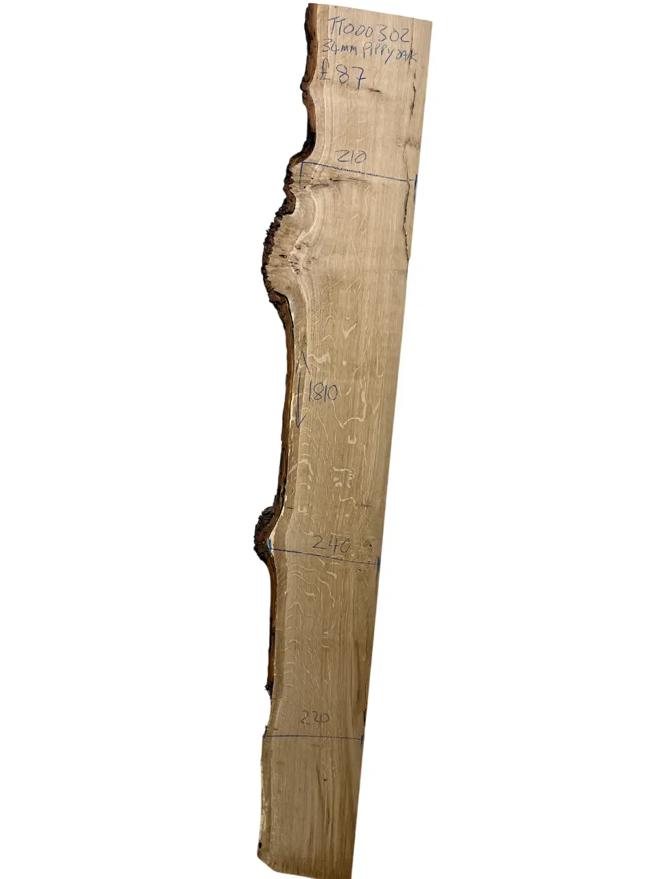 Pippy Oak 1 Square / 1 Live Edge Board 34mm