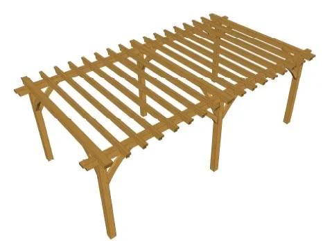 G02D oak pergola kit 6.45 x 3.3m posts 145mm.webp