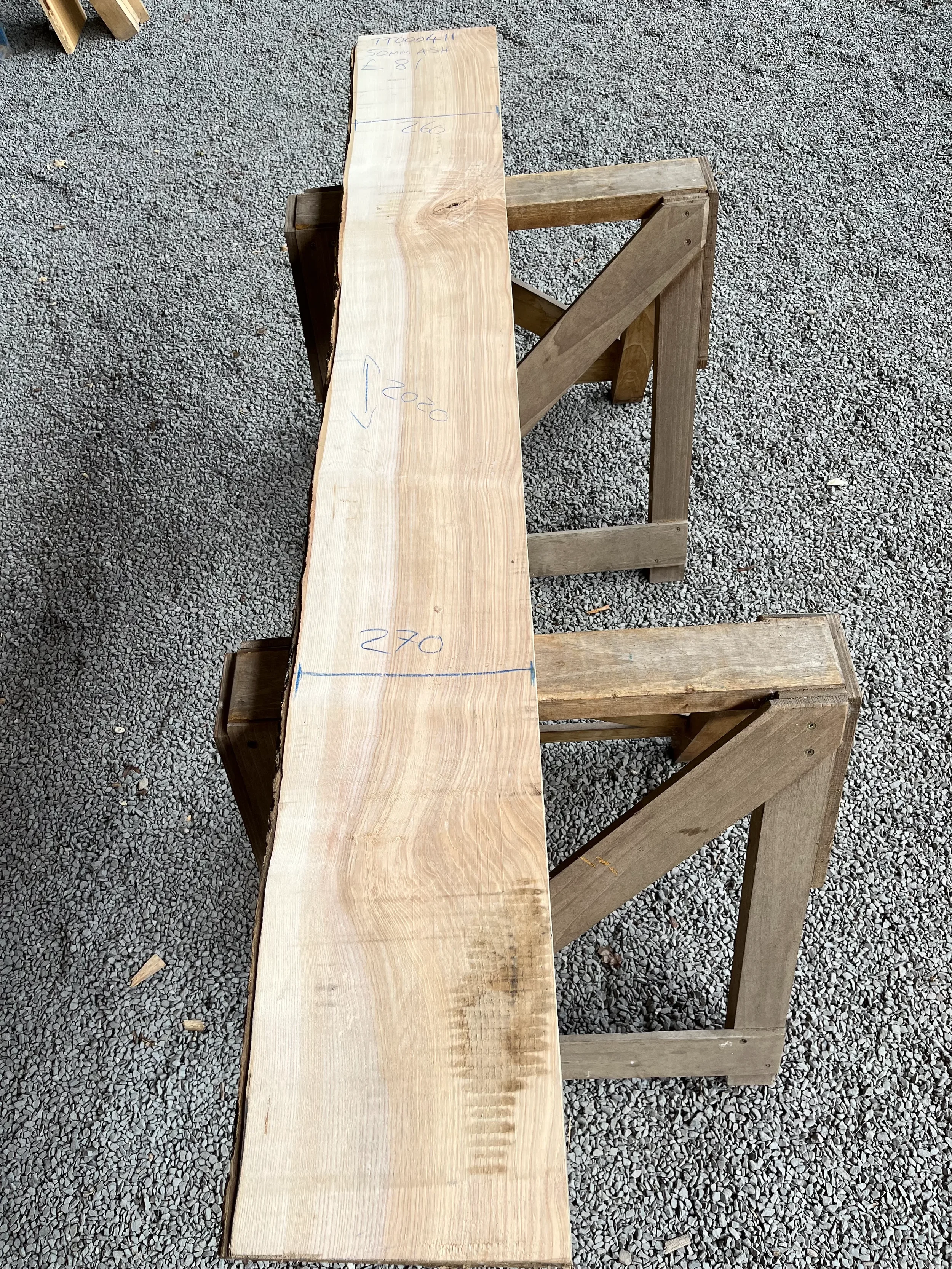 European Ash 1 square/ 1 Live Edge Board 50mm