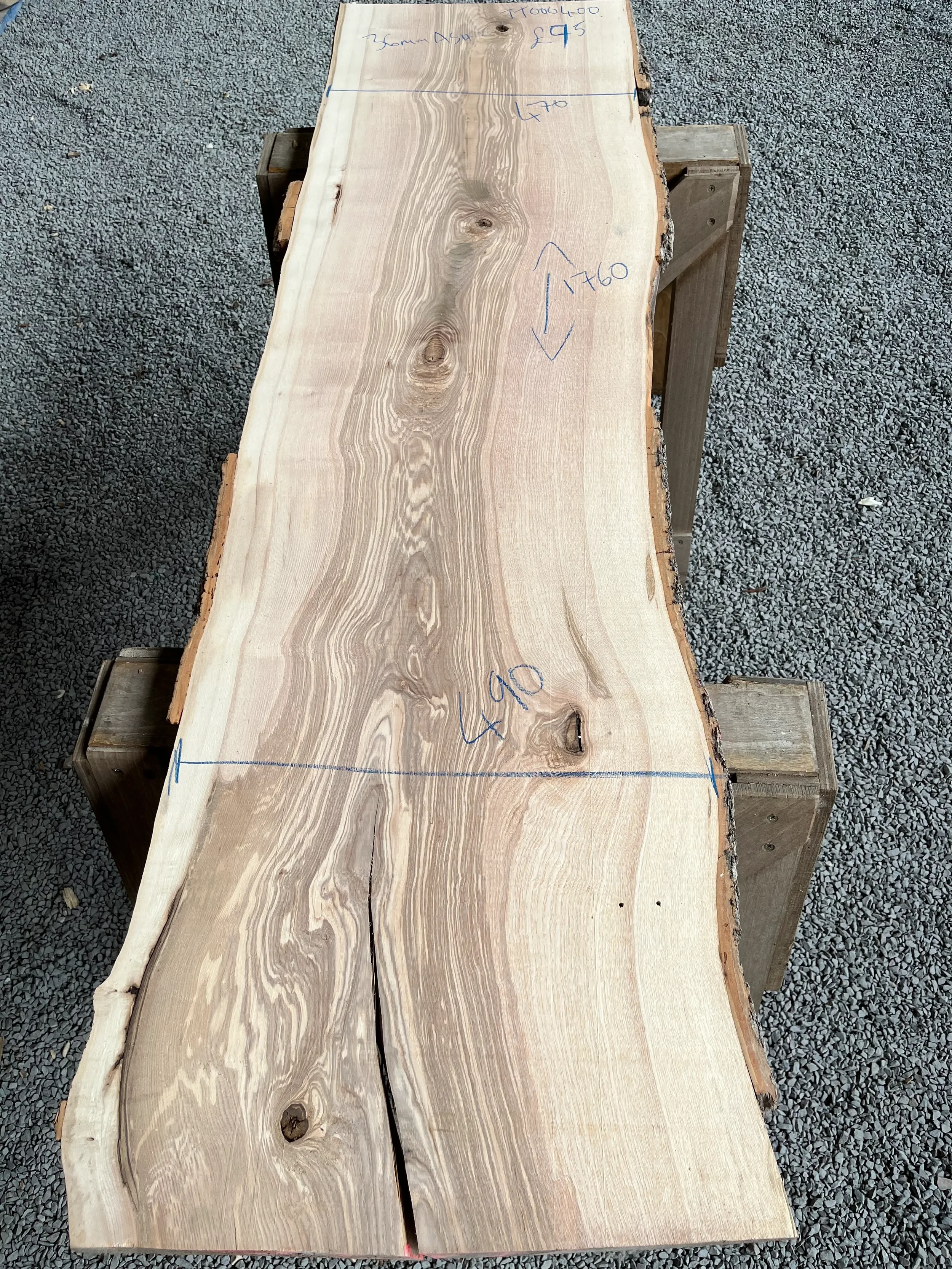 European Ash Live Edge Board 36mm