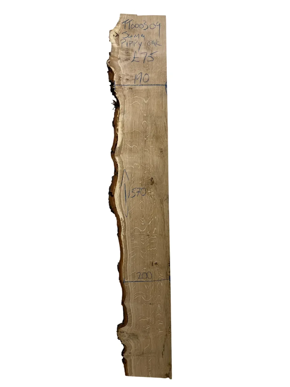 Pippy Oak 1 Square / 1 Live Edge Board 34mm