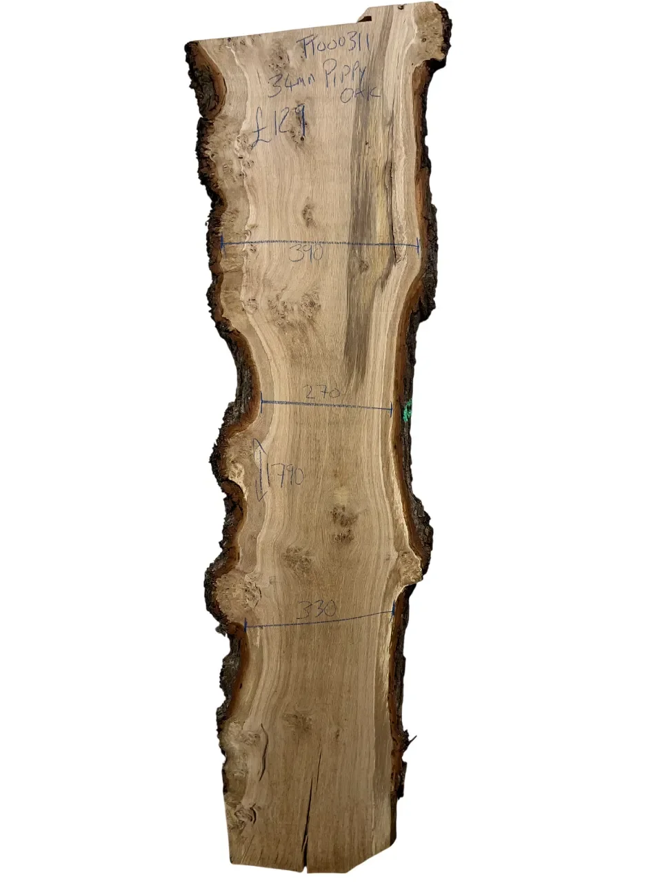 Pippy Oak Live Edge Board 34mm