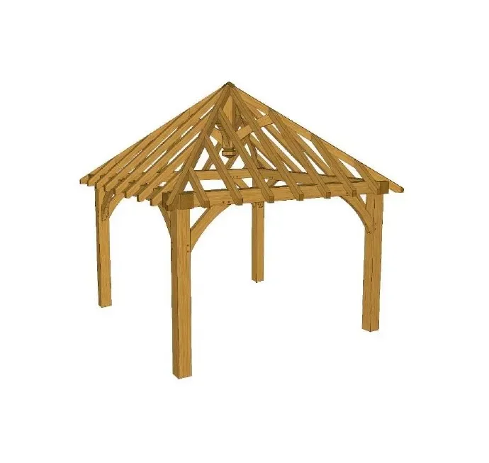 Solid Oak Square Gazebo Kits (2.4 x 2.4m, 3.35 x 3.35m & 3.7 x 3.7m)