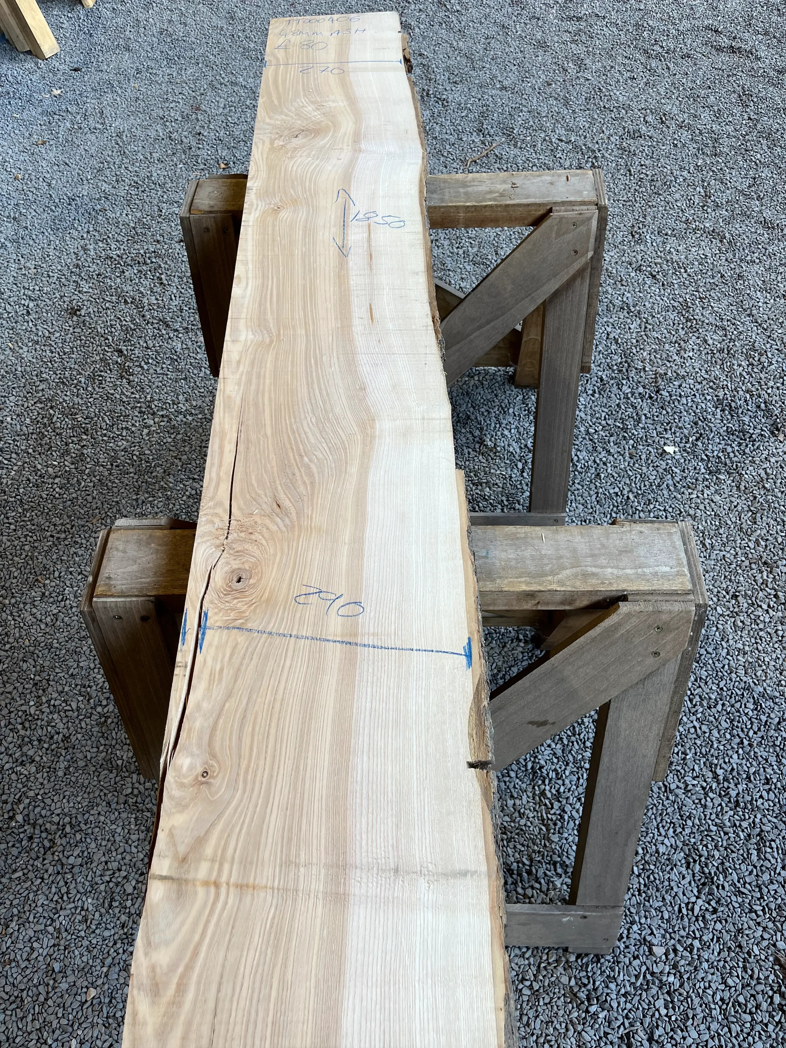 European Ash 1 square/ 1 Live Edge Board 48mm