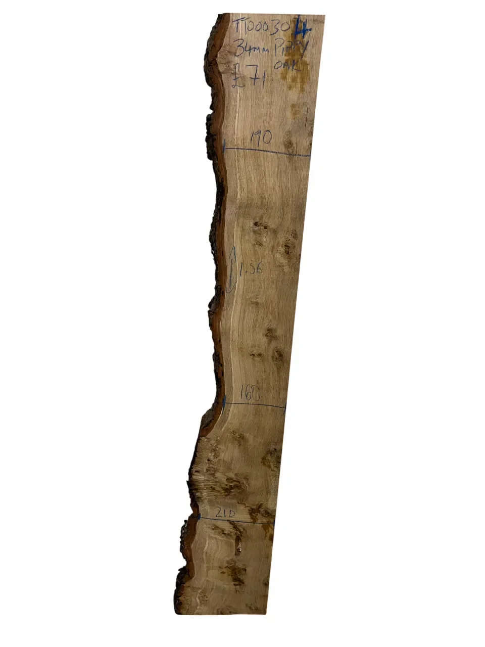 Pippy Oak 1 Square / 1 Live Edge Board 34mm