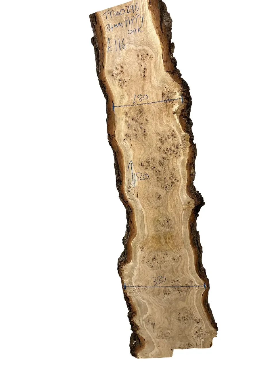 Pippy Oak Live Edge Board 34mm