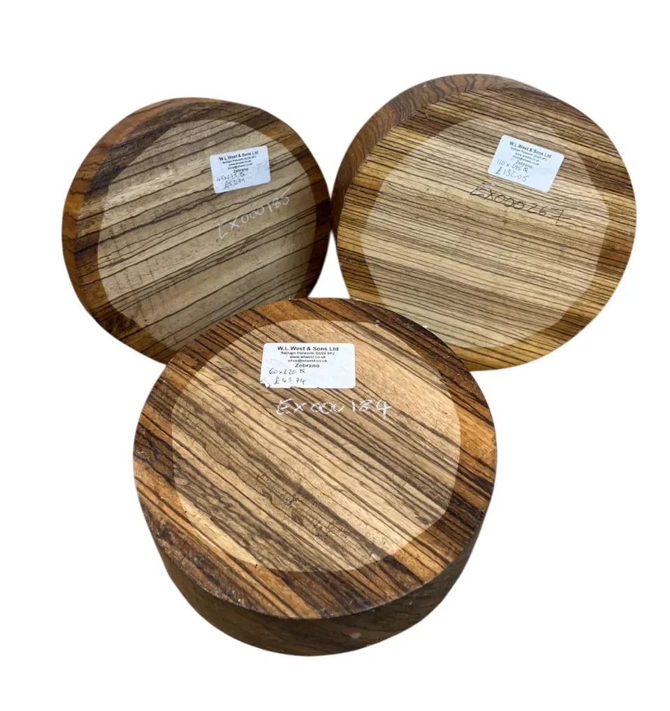 Zebrano Turning Blanks - Large