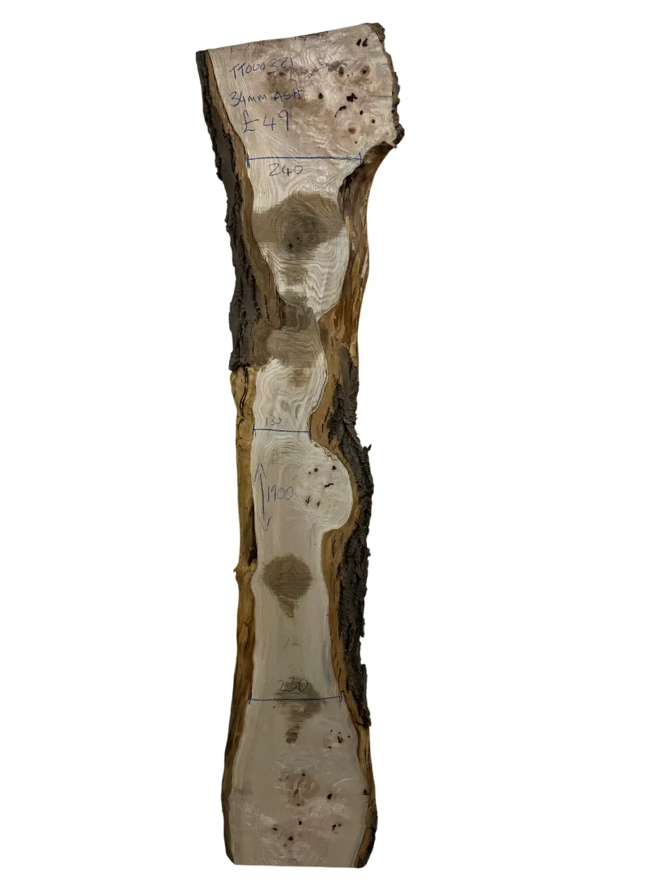 European Ash Live Edge Board 34mm