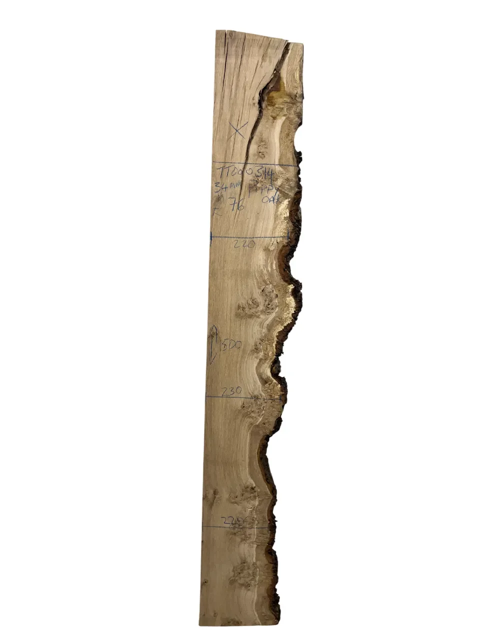 Pippy Oak 1 Square / 1 Live Edge Board 34mm