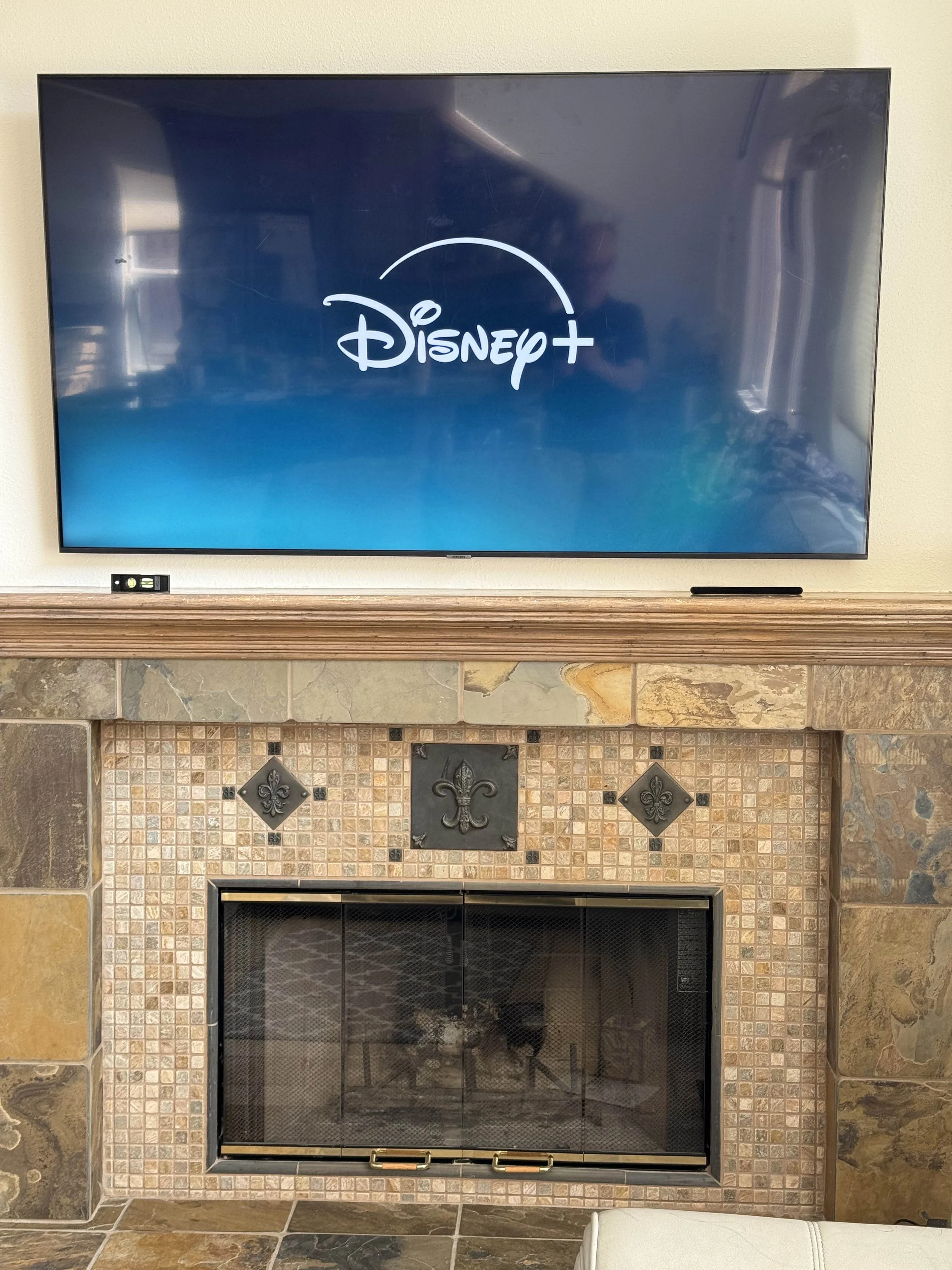 Hung 65 inch TV