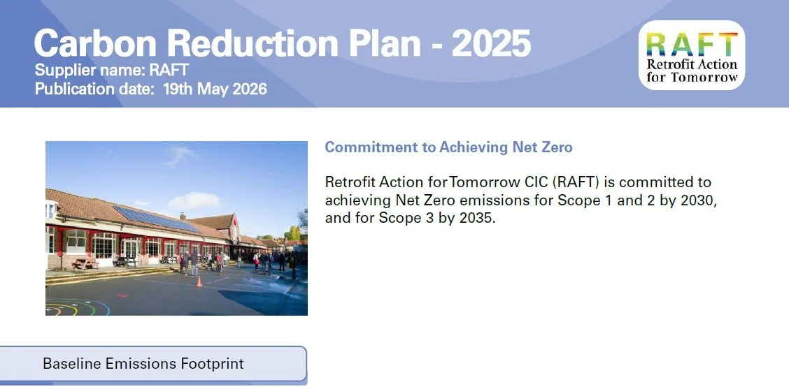 Image of a PDF of the RAFT 2025 Carbon Reduction Plan