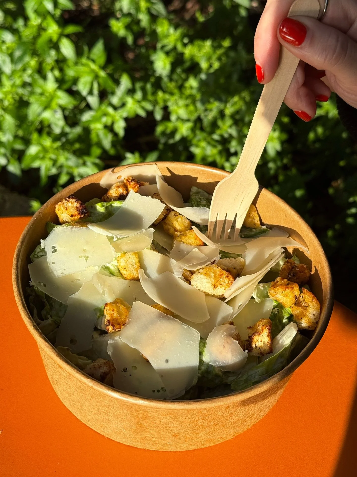 For those keeping light-ish this Jan.
Crunchy romaine, crisp croutons, shaved Parmesan and creamy Caesar dressing.

Chicken, V &amp; VG options available.